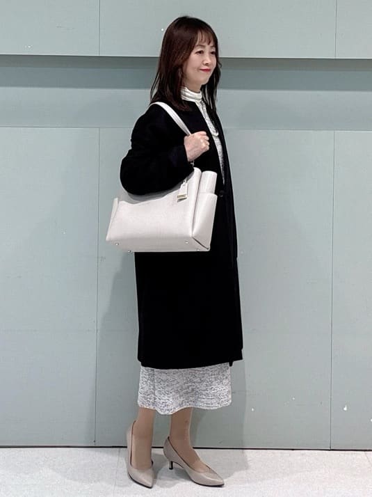 makiさんの「UNTITLED｜【洗える/ストレッチ】ツイードジャージワンピース」を使ったコーディネート
