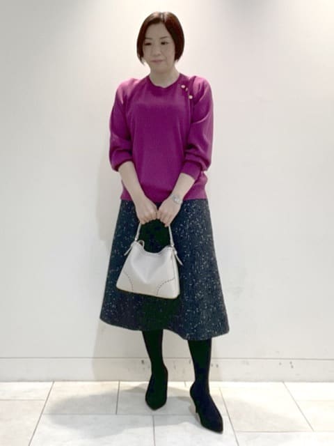 フミさんの「Reflect｜【ゆったり着られる◎】ラグランスリーブニット」を使ったコーディネート