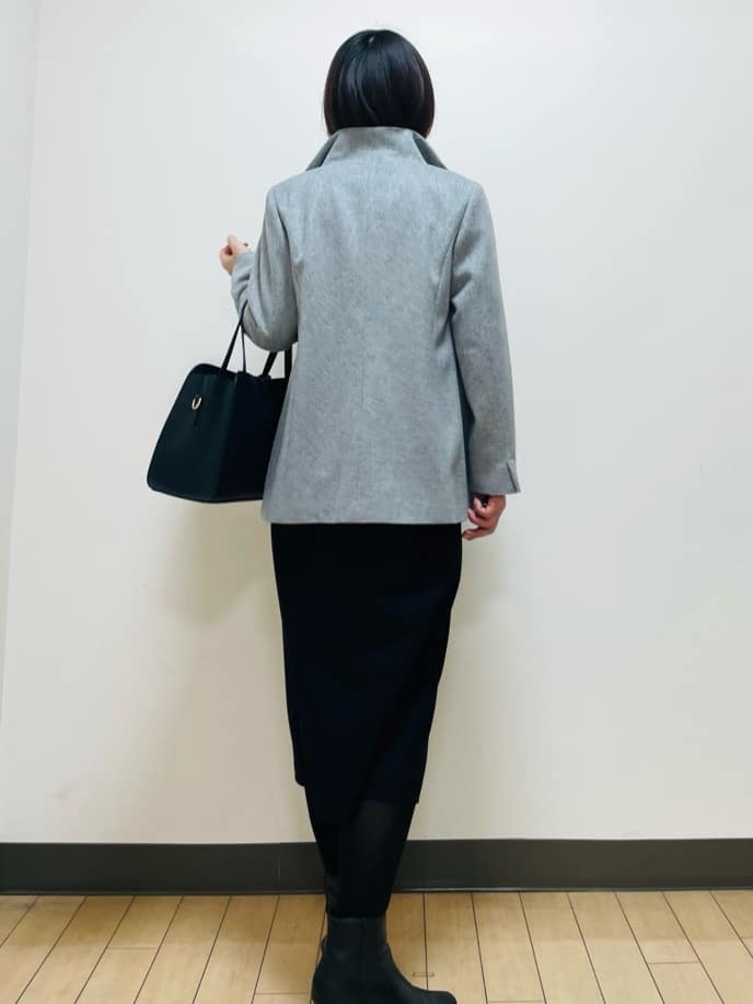 Riiさんの「Reflect｜【SS-4Lサイズ／衿が顔に当たらない◎】スタンドネックミドルコート」を使ったコーディネート