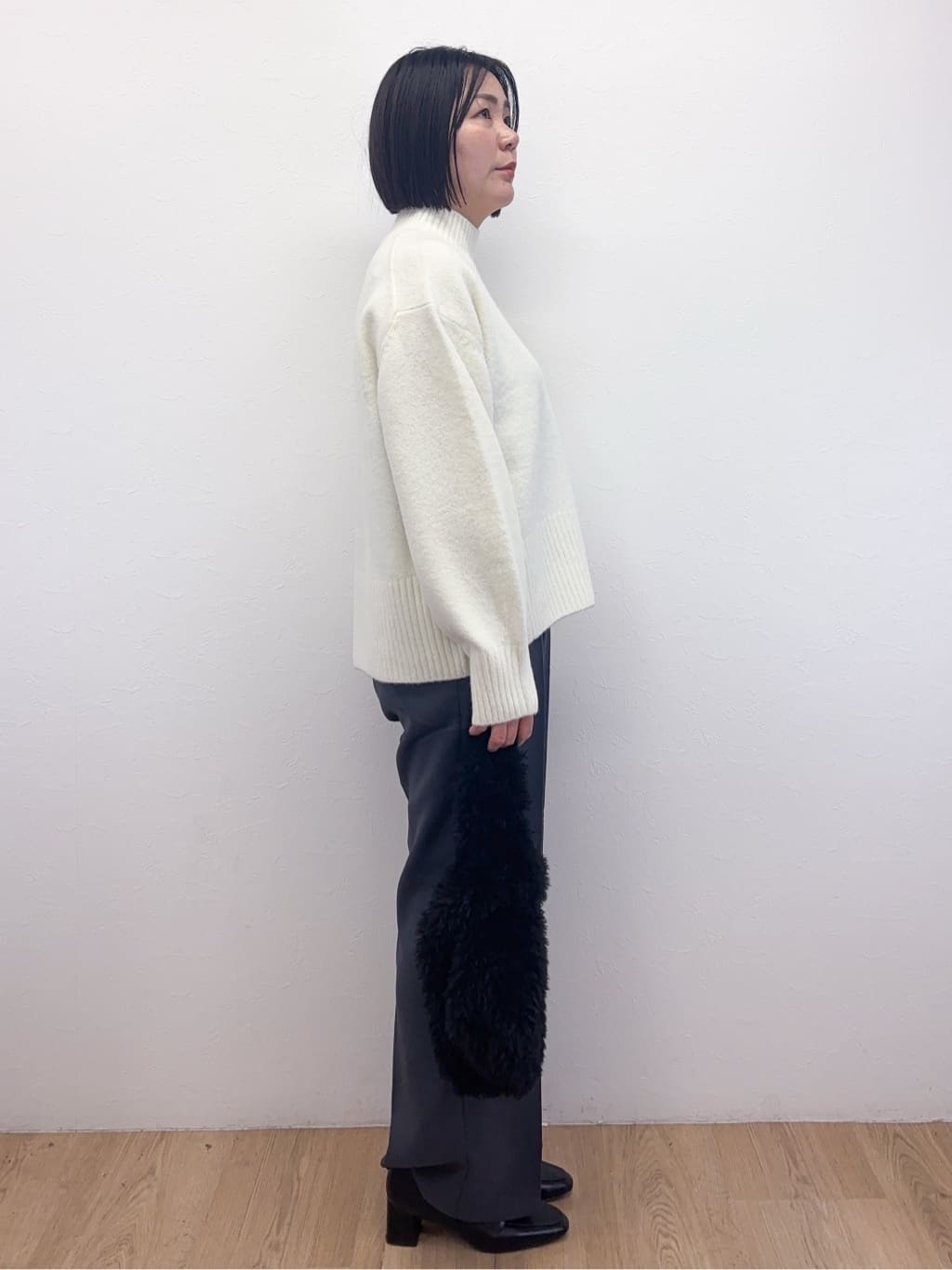 Takeさんの「OPAQUE.CLIP｜ふわふわハイネックニット【洗濯機OK】」を使ったコーディネート