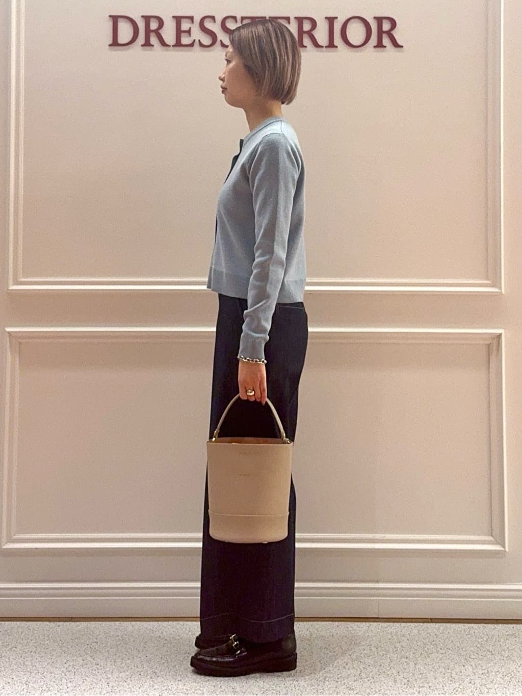 renaさんの「DRESSTERIOR｜◆ウォッシャブルコットンカシミヤカーディガン」を使ったコーディネート