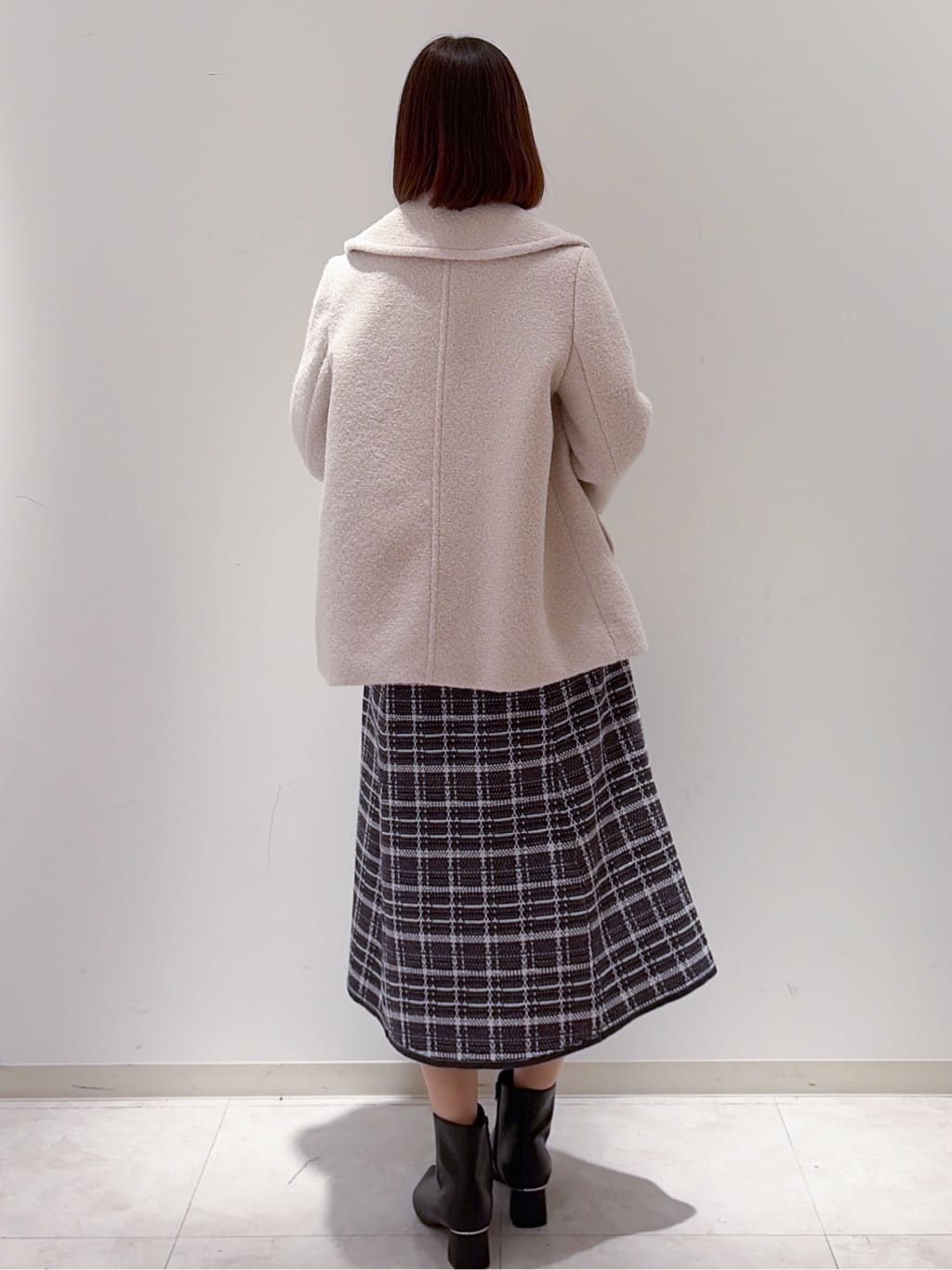 yurinaさんの「index｜チェックラメジャカードニットワンピース」を使ったコーディネート