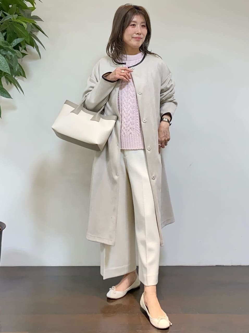 tomoさんの「UNTITLED｜【洗える】スポンディッシュ ケーブル柄ニット」を使ったコーディネート