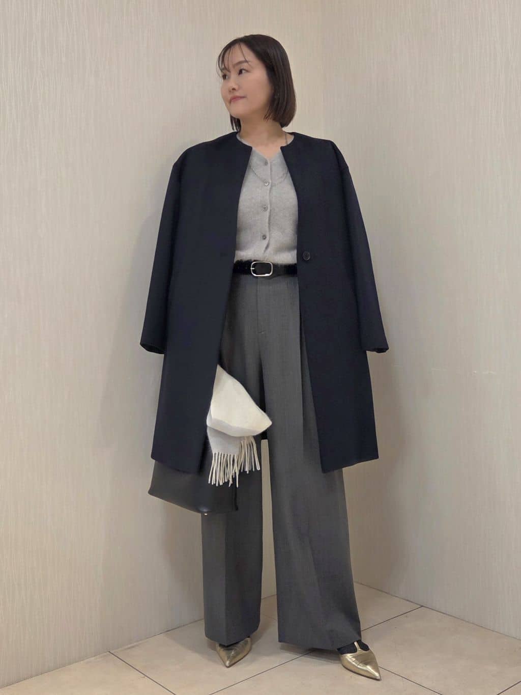naokoさんの「UNTITLED｜【ふわふわニット/前後2WAY】フォックスカシミヤカーディガン」を使ったコーディネート