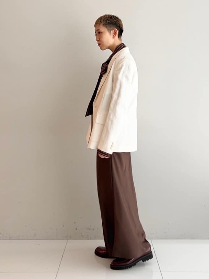 OCHIAIさんの「DRESSTERIOR｜【セットアップ可】リネンブレンドダブルブレストジャケット」を使ったコーディネート