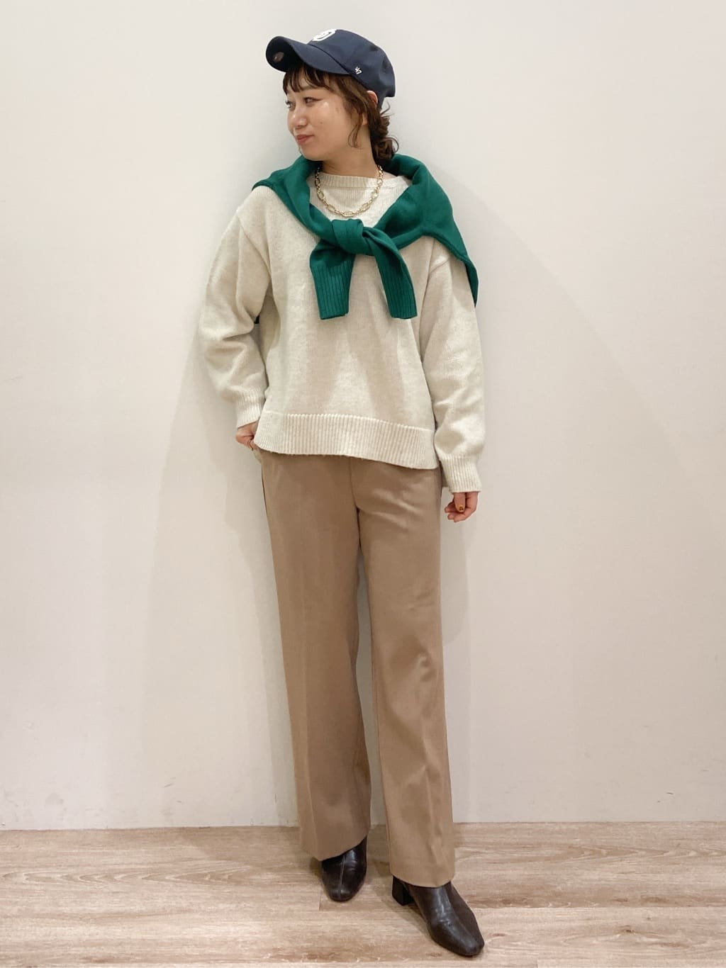 risayanさんの「OPAQUE.CLIP｜リラクシークルーネックニット【洗濯機OK】」を使ったコーディネート