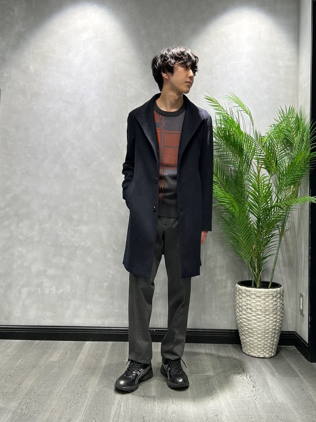 ruiさんの「TAKEO KIKUCHI｜【ウールカシミヤブレンド】ビーバー調 スタンドカラー コート」を使ったコーディネート