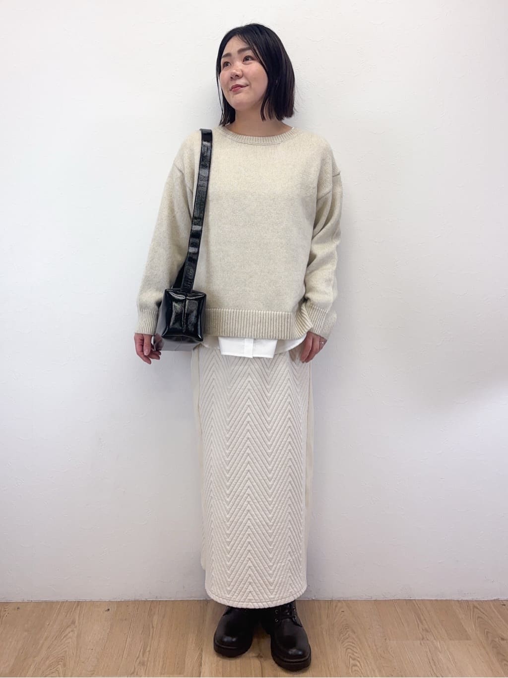 Takeさんの「OPAQUE.CLIP｜リラクシークルーネックニット【洗濯機OK】」を使ったコーディネート