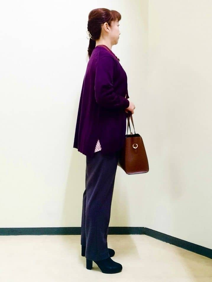 花さんの「Reflect｜【ちくちくしない／アンサンブル可／通勤におすすめ◎】オフボディ着流しカーディガン」を使ったコーディネート