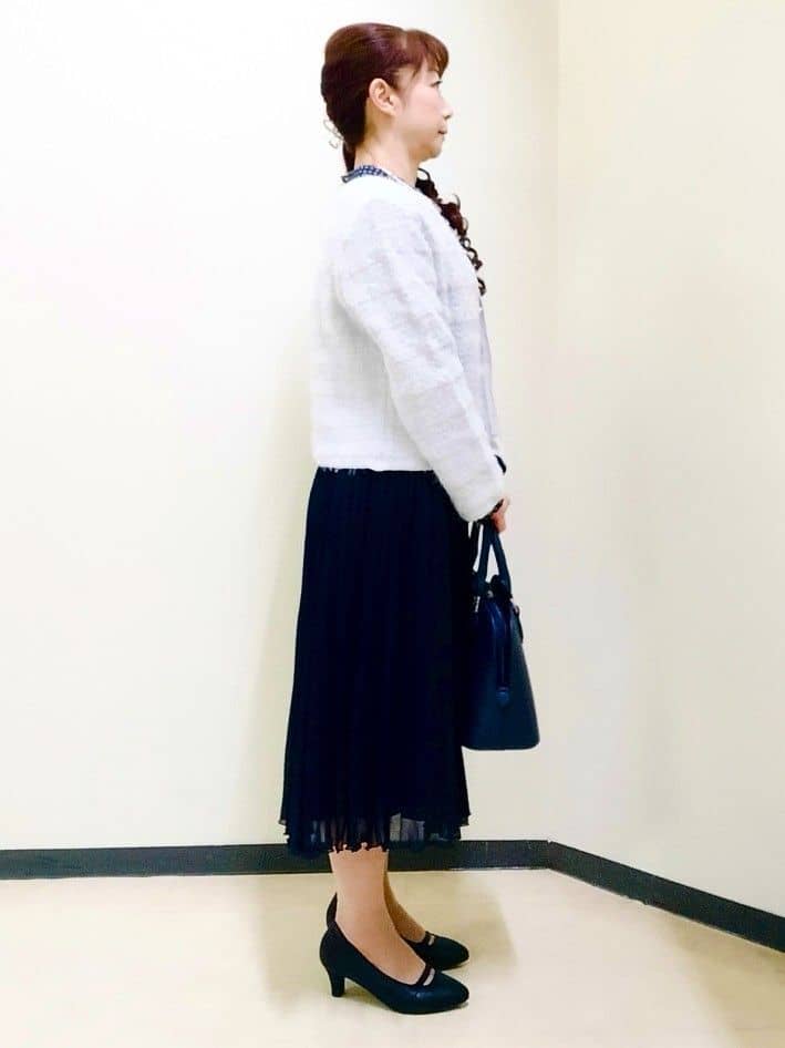 花さんの「Reflect｜【お食事会やお出かけに◎】ふんわりジャカード編みカーディガン」を使ったコーディネート