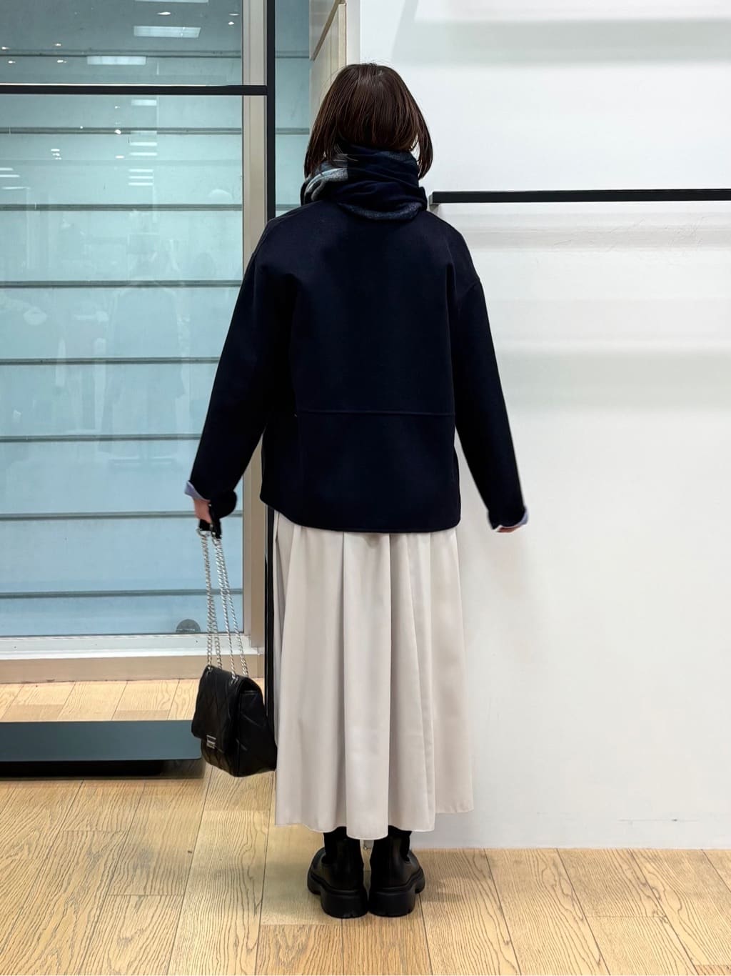 asamiさんの「INDIVI｜【洗える】ケーブルデザイン ラウンドヘムニット」を使ったコーディネート