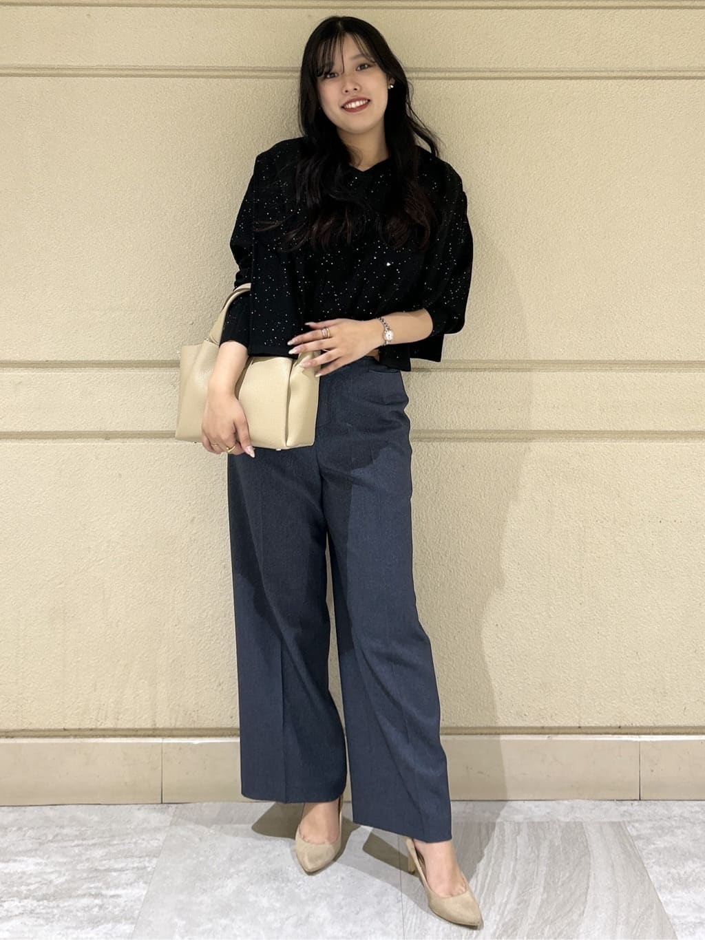 Momokaさんの「COUP DE CHANCE｜【手洗い可】ストレートワイドパンツ」を使ったコーディネート