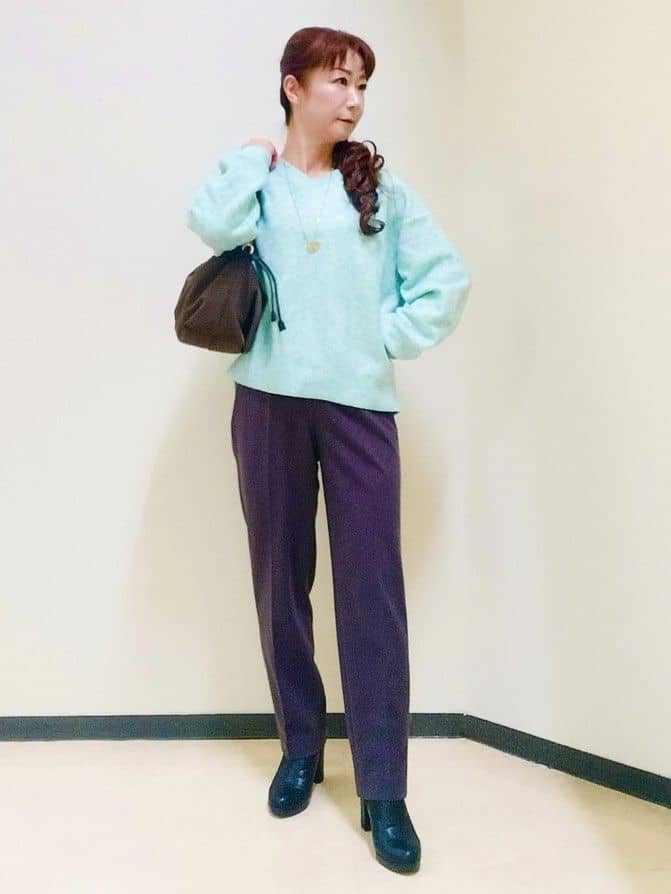 花さんの「Reflect｜【SS-4Lサイズ／衿が顔に当たらない◎】スタンドネックミドルコート」を使ったコーディネート