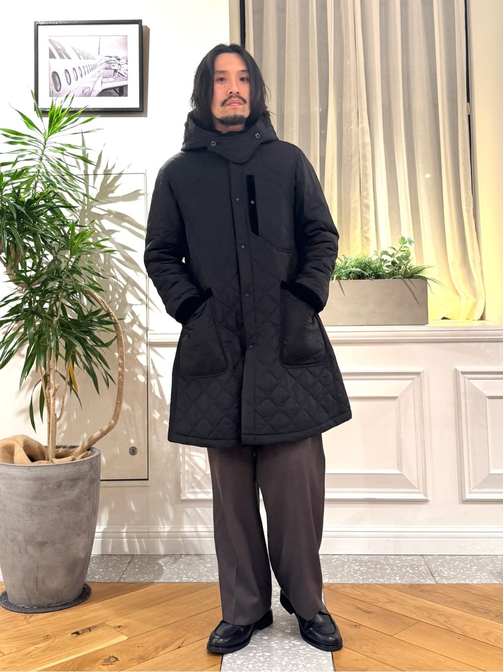 kawarataniさんの「DRESSTERIOR｜キルティング フーデット コート」を使ったコーディネート