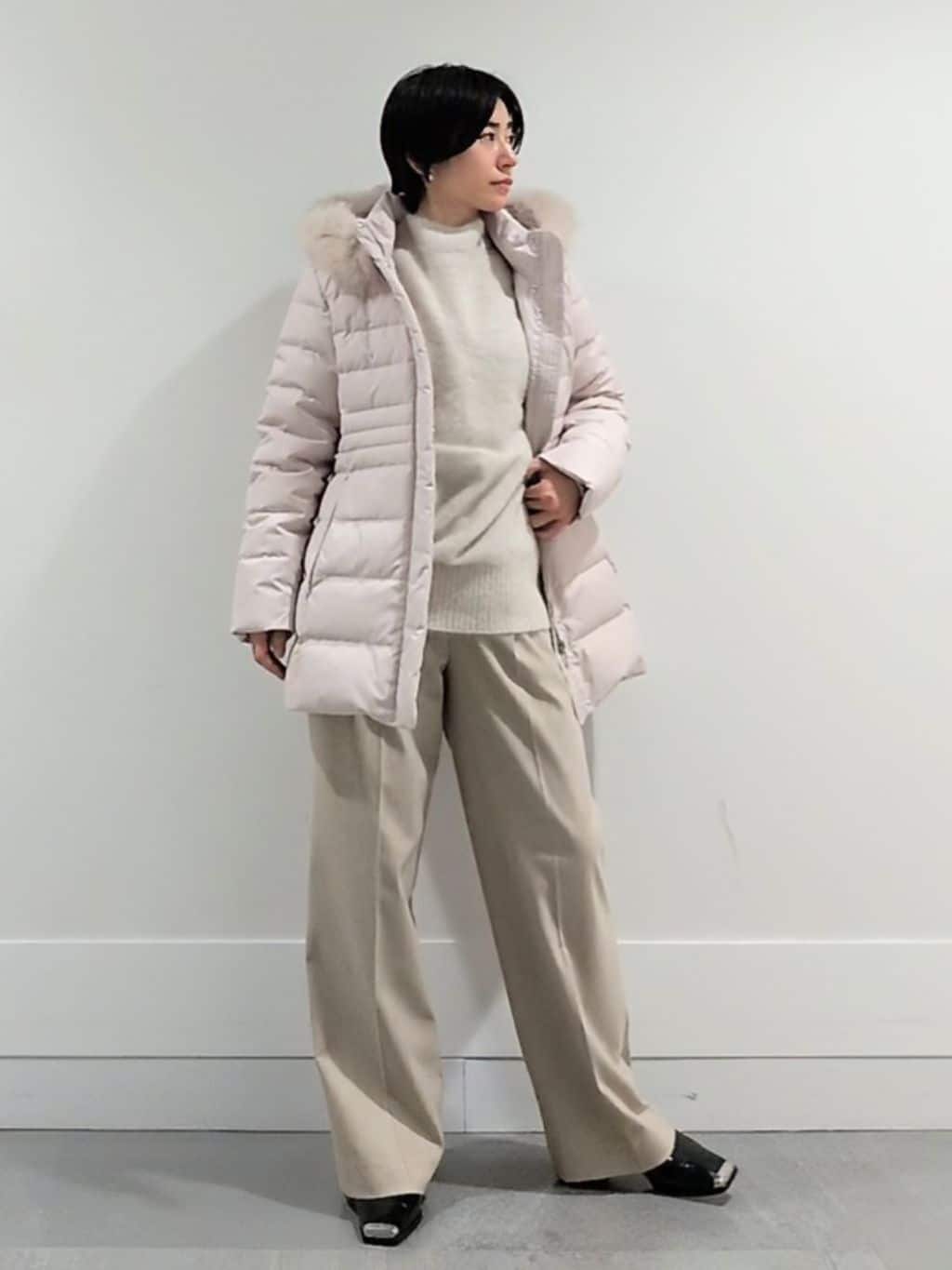 ミズタさんの「UNTITLED｜【大人な品格/ふわふわニット】フォックスカシミヤ コクーンニット」を使ったコーディネート
