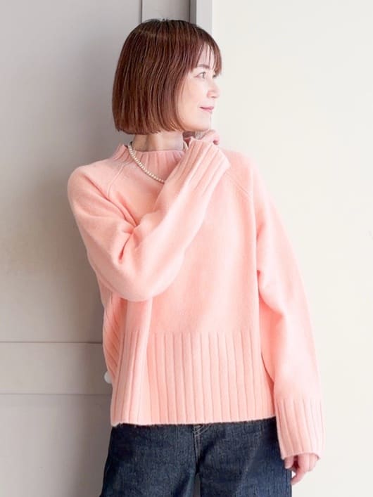 yamakoさんの「grove｜【洗える】バックリブ切替ニット」を使ったコーディネート