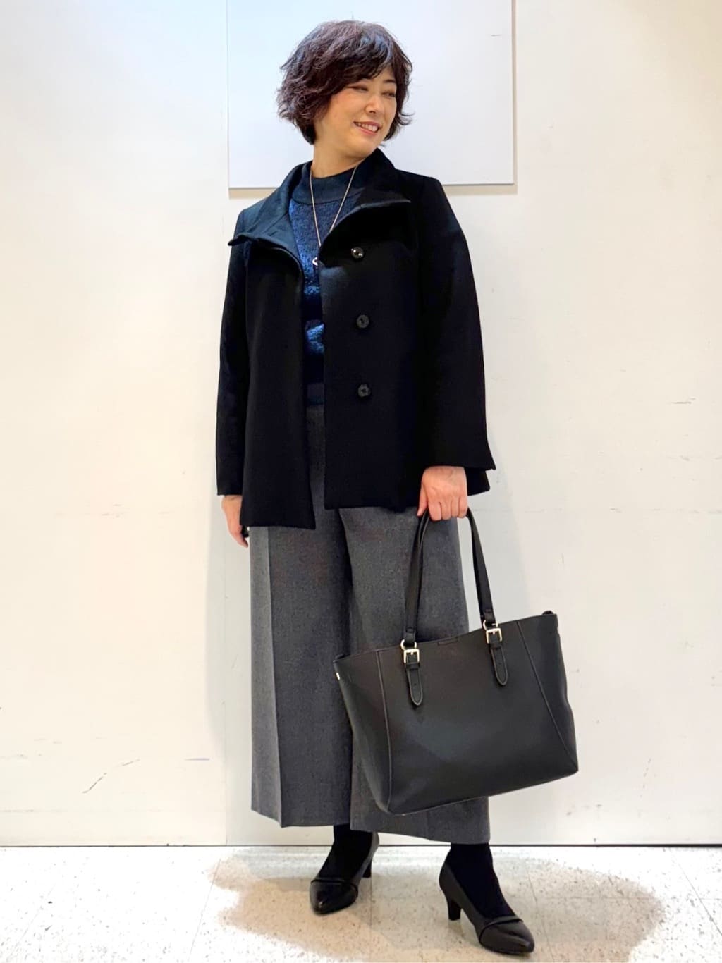 ヤスコさんの「Reflect｜アーガイル柄ハイネックニット」を使ったコーディネート