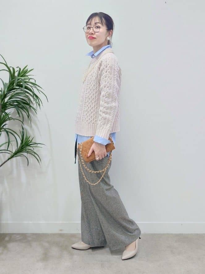 MUTSUKOさんの「UNTITLED｜【洗える】スポンディッシュ ボトルネックニット」を使ったコーディネート