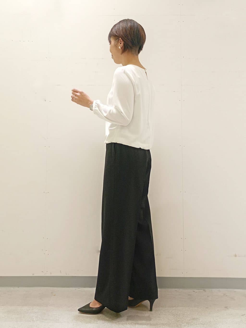 Kさんの「INDIVI｜【洗える／透けにくい】ダイヤ柄プリントブラウス」を使ったコーディネート