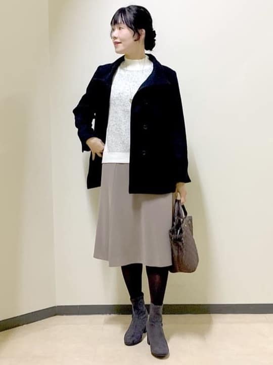  beni_gingerさんの「Reflect｜【SS-4Lサイズ／衿が顔に当たらない◎】スタンドネックミドルコート」を使ったコーディネート