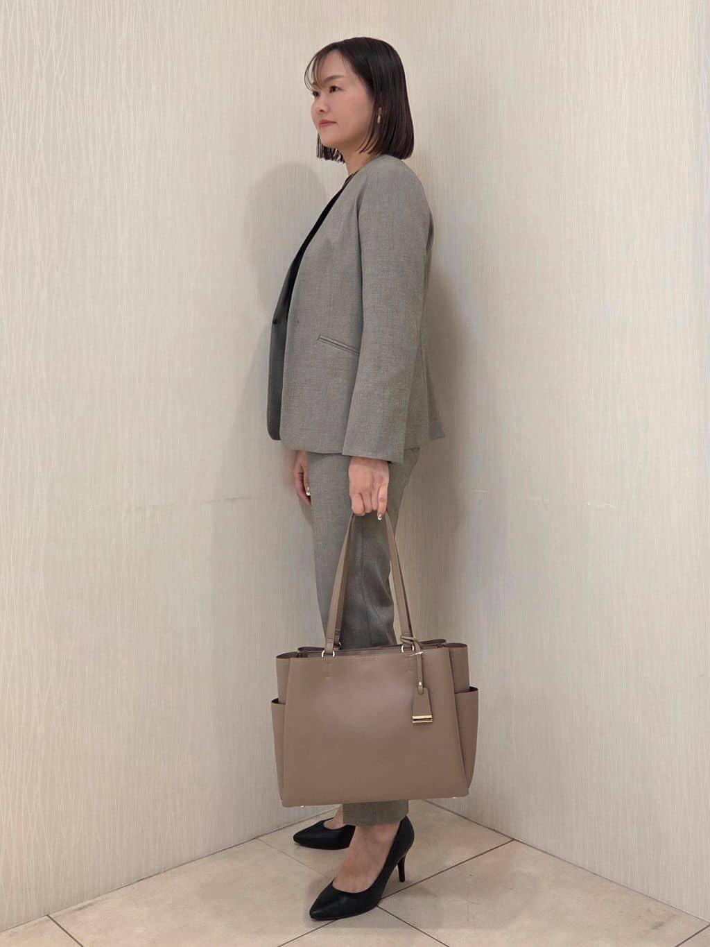 naokoさんの「UNTITLED｜【洗える/お仕事スーツ】ドライメランジ カラーレスジャケット」を使ったコーディネート