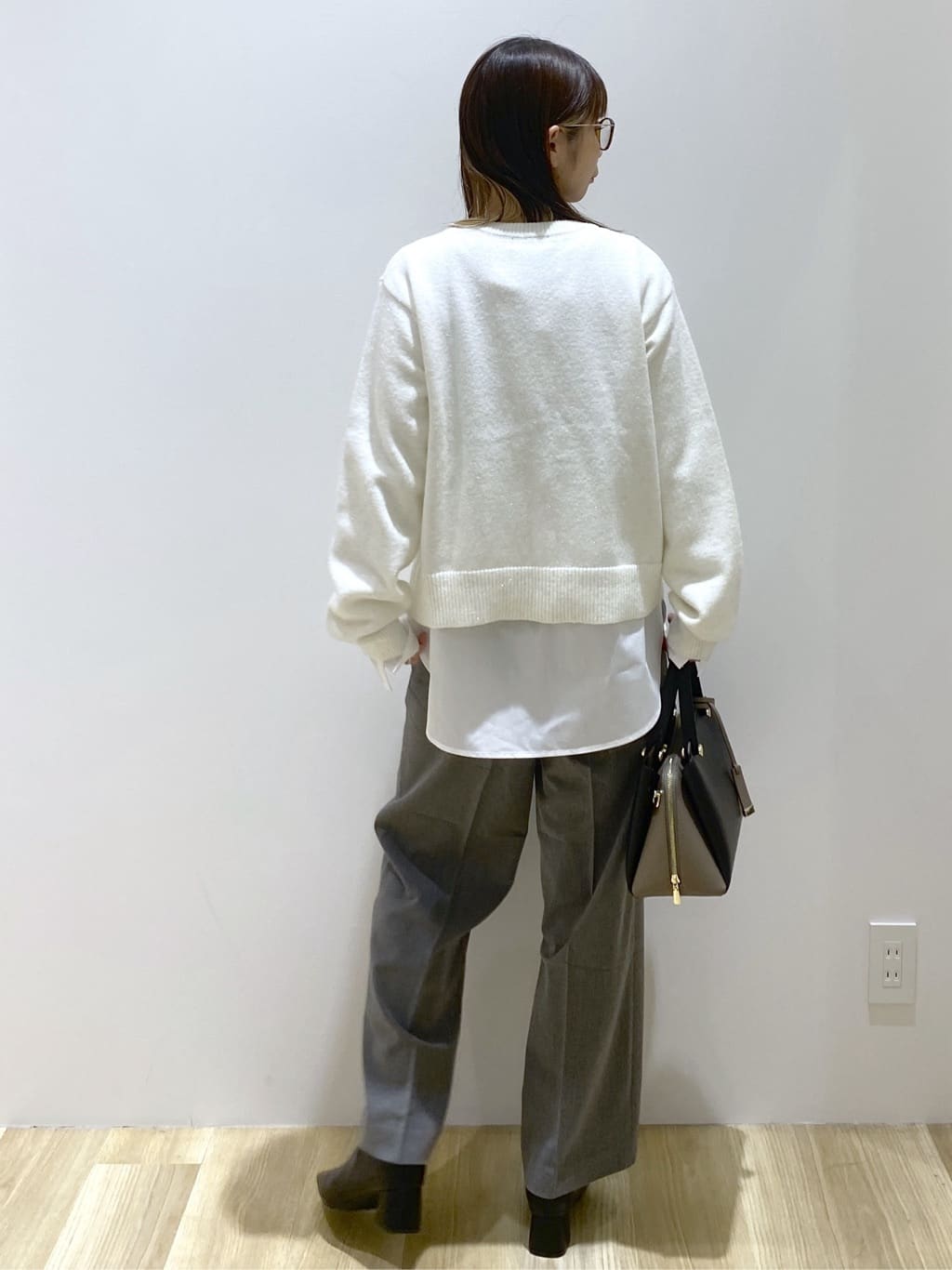 えりさんの「OPAQUE.CLIP｜金ボタンラメニットカーディガン【洗濯機OK】」を使ったコーディネート
