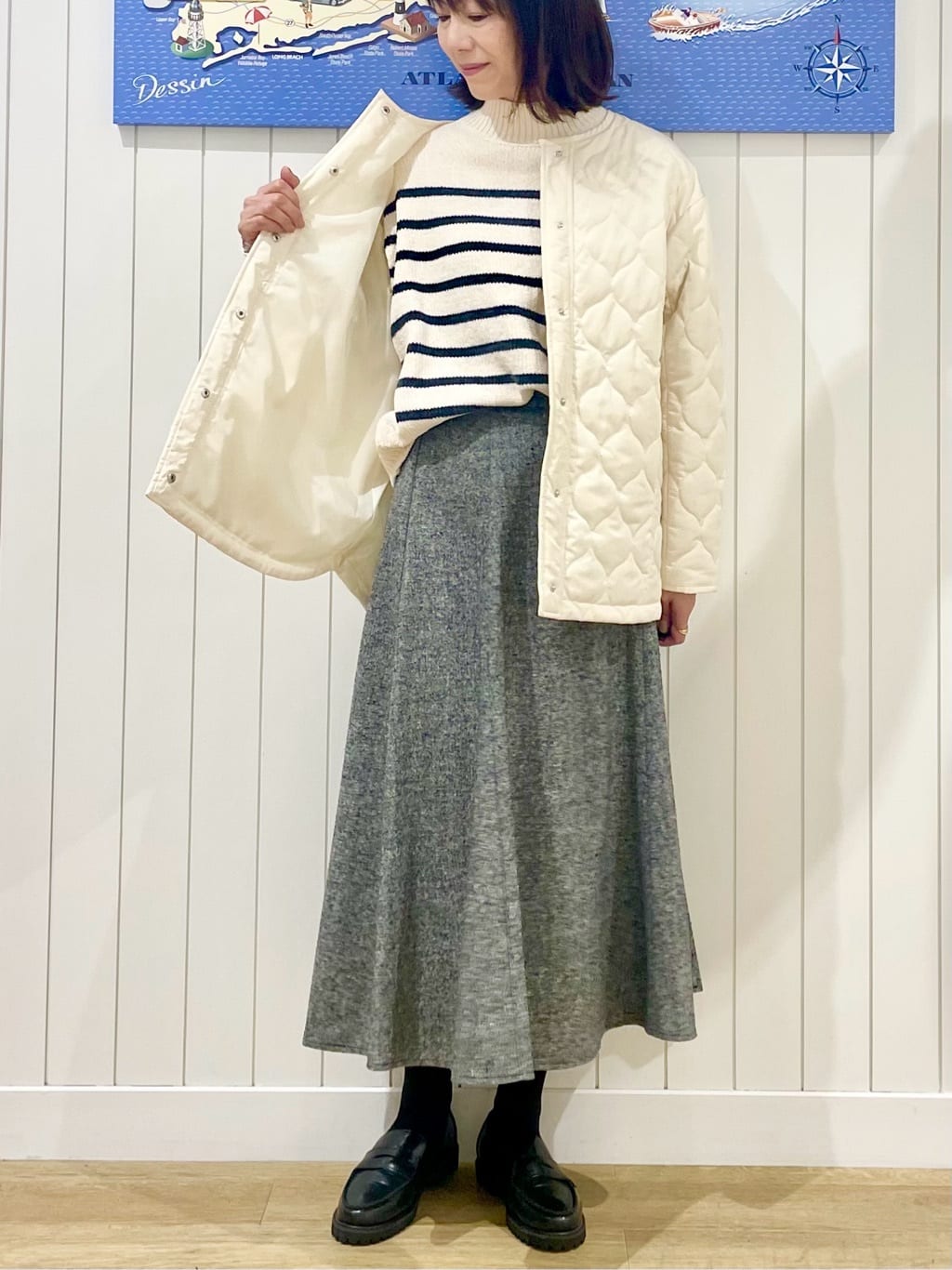 uwatokoさんの「Dessin｜【洗える】ハイネックベロアモールニット」を使ったコーディネート
