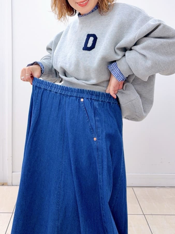 Osawaさんの「Dessin｜【洗える】Dサガラ刺繍ワッペン付きニット」を使ったコーディネート
