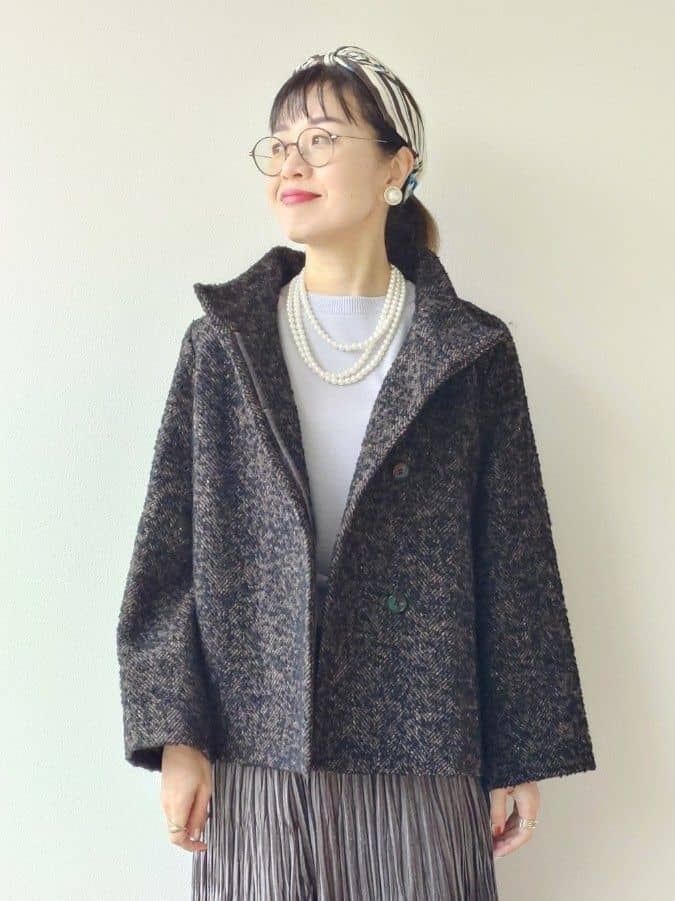 MUTSUKOさんの「UNTITLED｜【8色展開／コンパクト丈】レーヨン混 コクーンニット」を使ったコーディネート