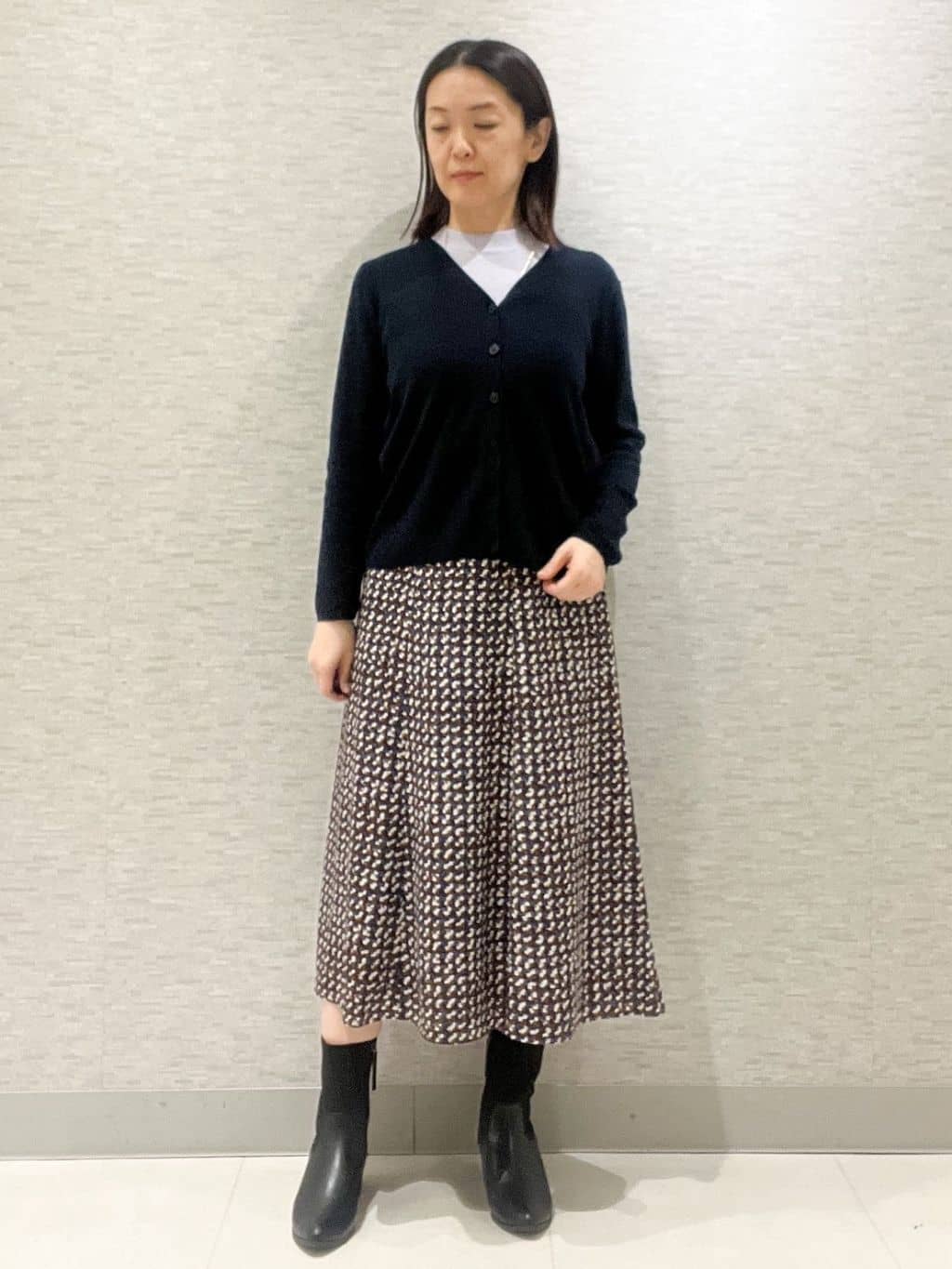 marikoさんの「Reflect｜【選べる5色／アンサンブル可】プチハイネックリブニット」を使ったコーディネート