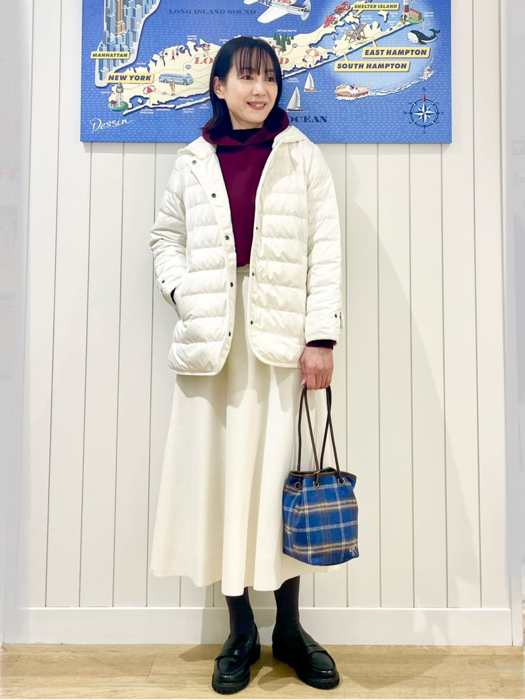 uwatokoさんの「Dessin｜【撥水・2WAY】ミュラーダウンコートミドル丈」を使ったコーディネート