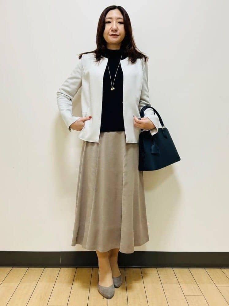 miiiさんの「Reflect｜【選べる5色／アンサンブル可】プチハイネックリブニット」を使ったコーディネート