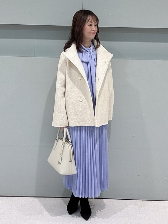 makiさんの「UNTITLED｜◆【フォーマル/洗える】ボウタイ プリーツワンピース」を使ったコーディネート