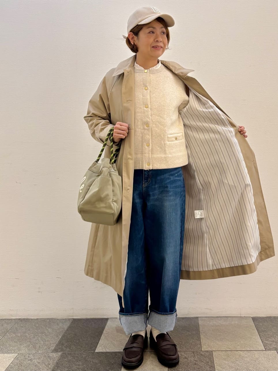 Haruさんの「Dessin｜シャンブレースプリングコート」を使ったコーディネート