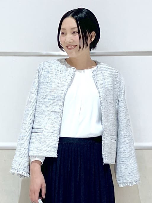 eriko さんの「Dessin｜ツイードクルーネックジャケット」を使ったコーディネート