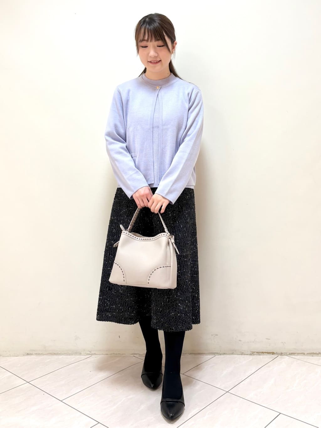 mikiさんの「Reflect｜【選べる5色／アンサンブル可】プチハイネックリブニット」を使ったコーディネート