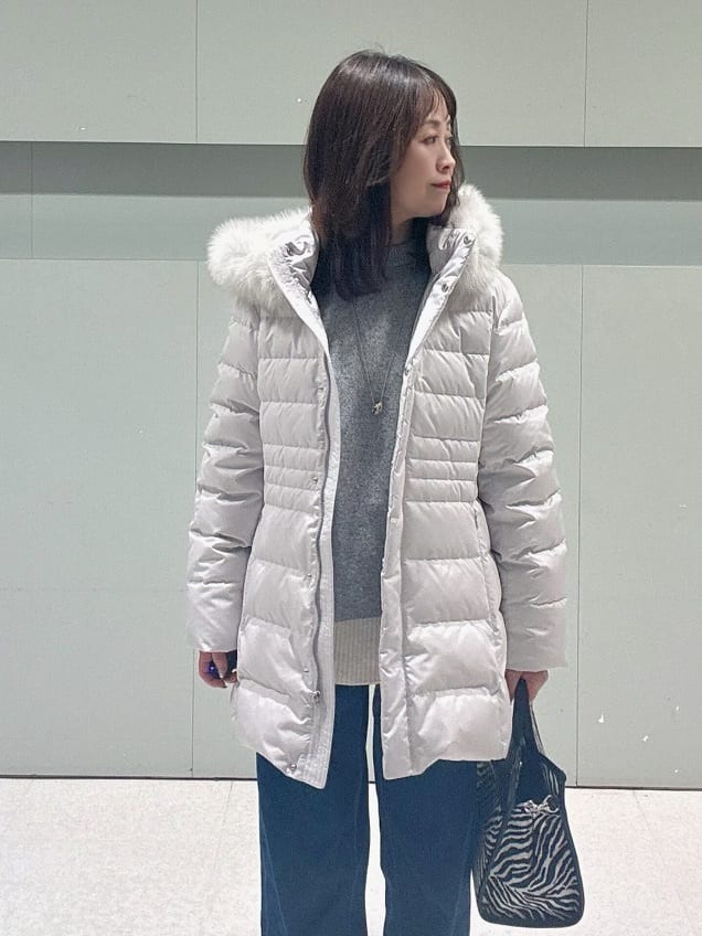 makiさんの「UNTITLED｜【重ね着もおすすめ/洗える】ウールカシミヤ クルーネックニット」を使ったコーディネート