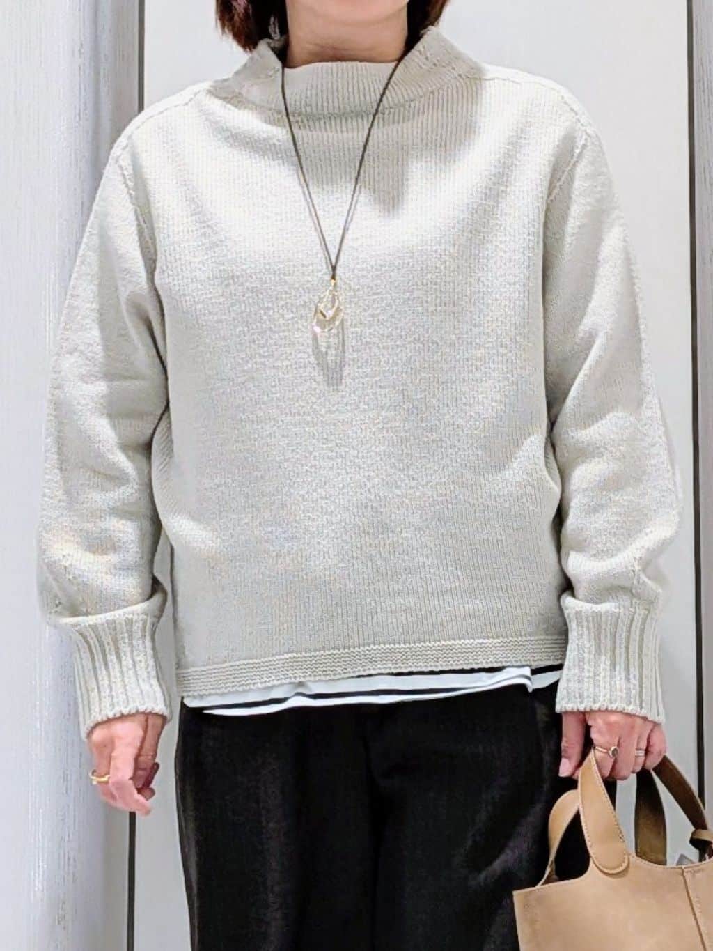 Onumaさんの「UNTITLED｜【洗える】スポンディッシュ ボトルネックニット」を使ったコーディネート