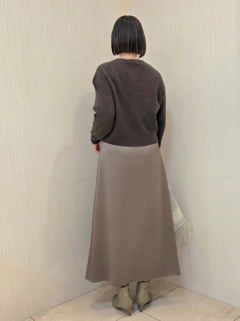 naokoさんの「UNTITLED｜【ゆったりサイズ／着丈短め】ジップニットカーディガン」を使ったコーディネート