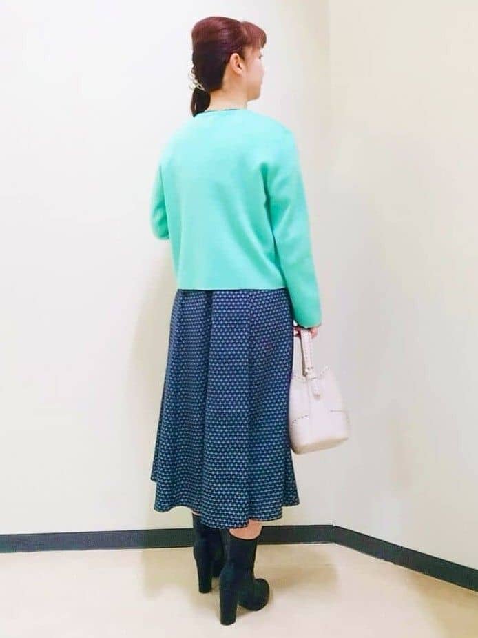 花さんの「Reflect｜【通勤/お出かけ◎】ジオメプリントクラシカルワンピース」を使ったコーディネート