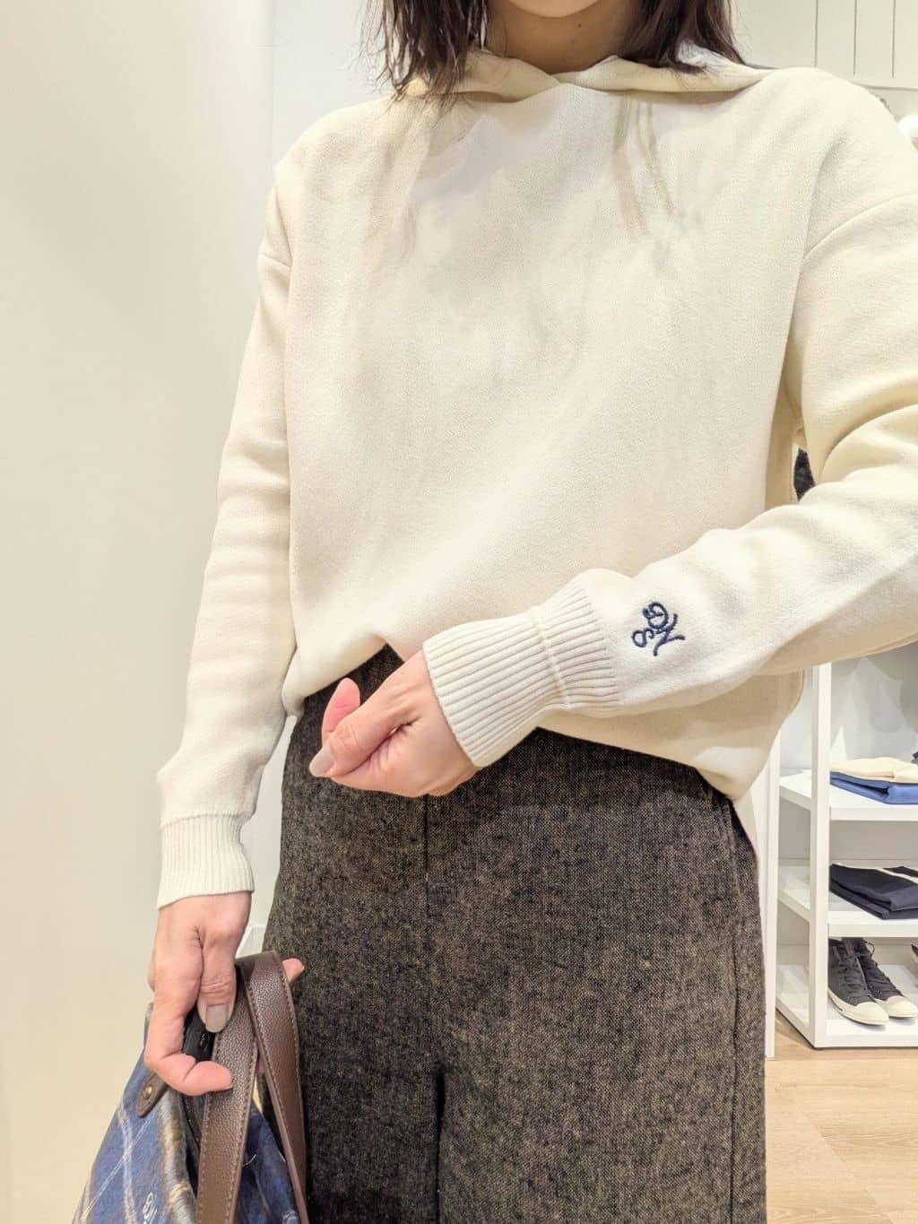 enさんの「Dessin｜【洗える／体型カバー】ちょうどいいニットパーカ」を使ったコーディネート