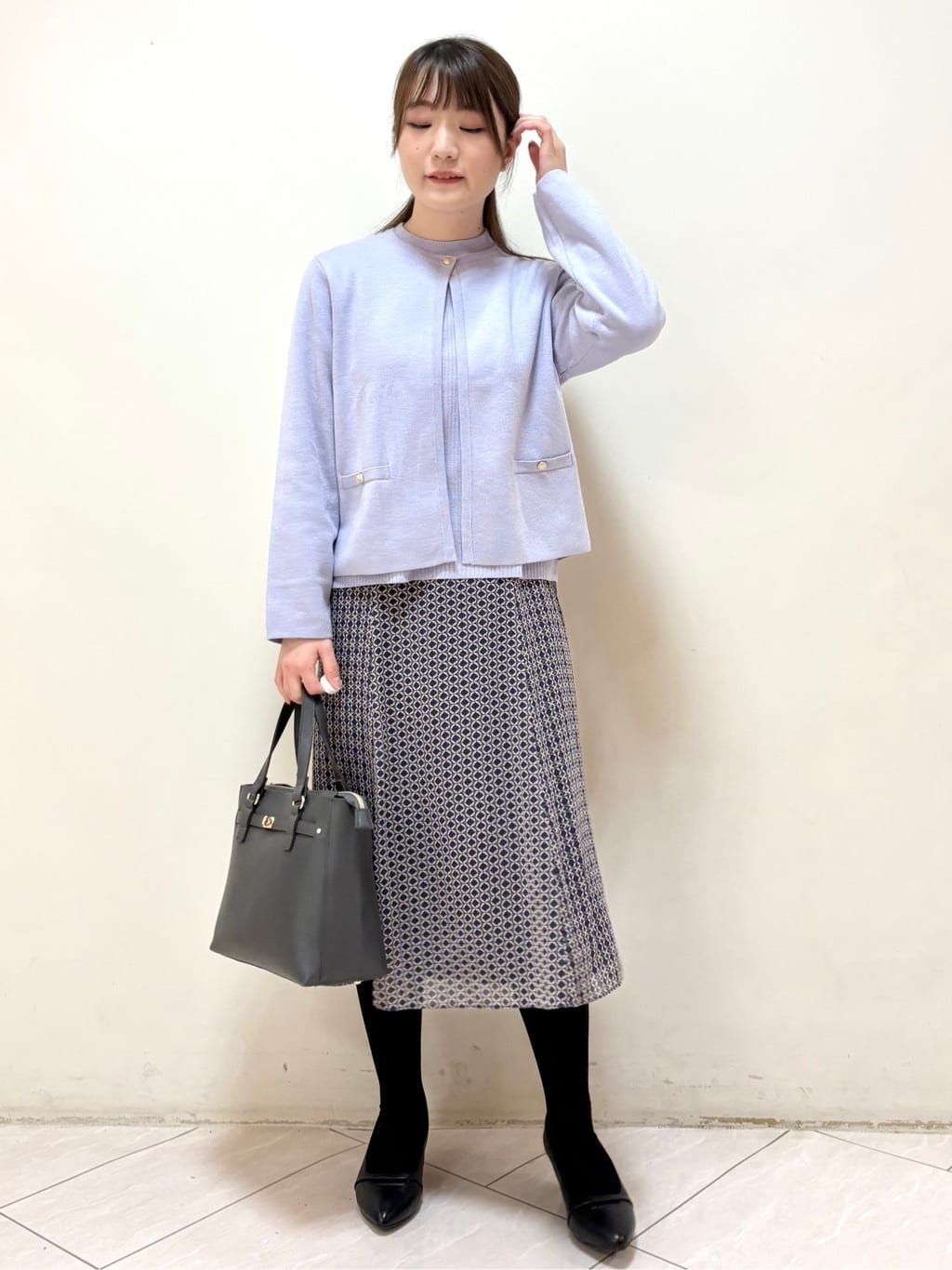 mikiさんの「Reflect｜【選べる5色／アンサンブル可】プチハイネックリブニット」を使ったコーディネート