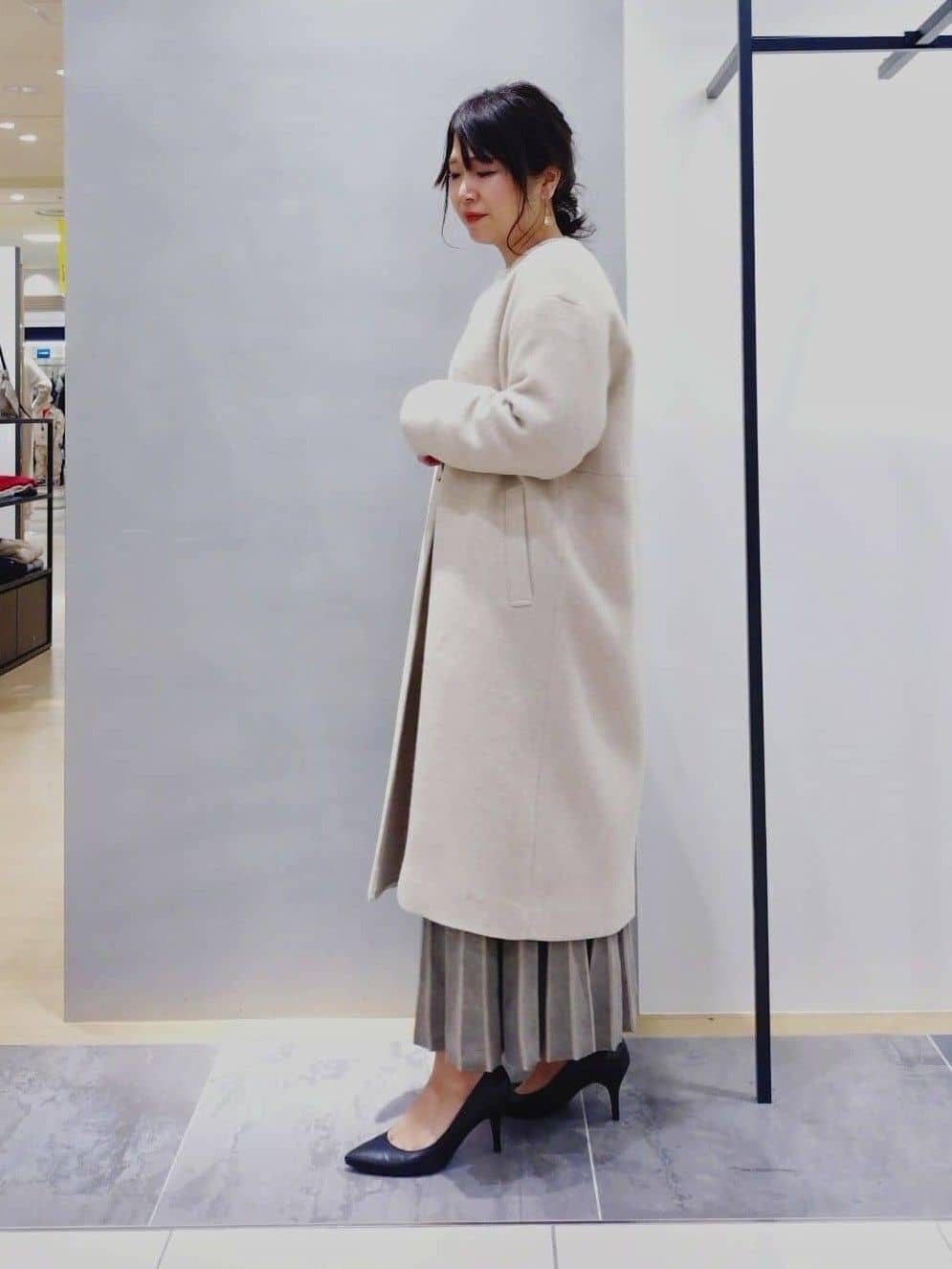 TOMOMIさんの「INDIVI｜【軽量／ウール混】ライトフォルム ロングコート」を使ったコーディネート