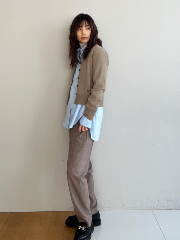 misaさんの「DRESSTERIOR｜シルクブレンドメリノウールリブプルオーバー」を使ったコーディネート