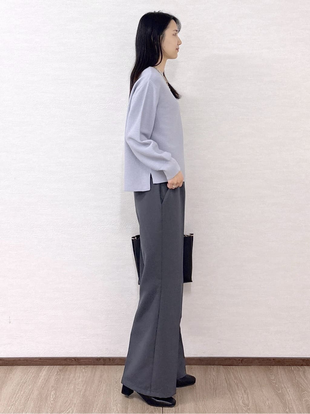 sachikoさんの「OPAQUE.CLIP｜ラメガーターボートネックニット【洗濯機OK】」を使ったコーディネート