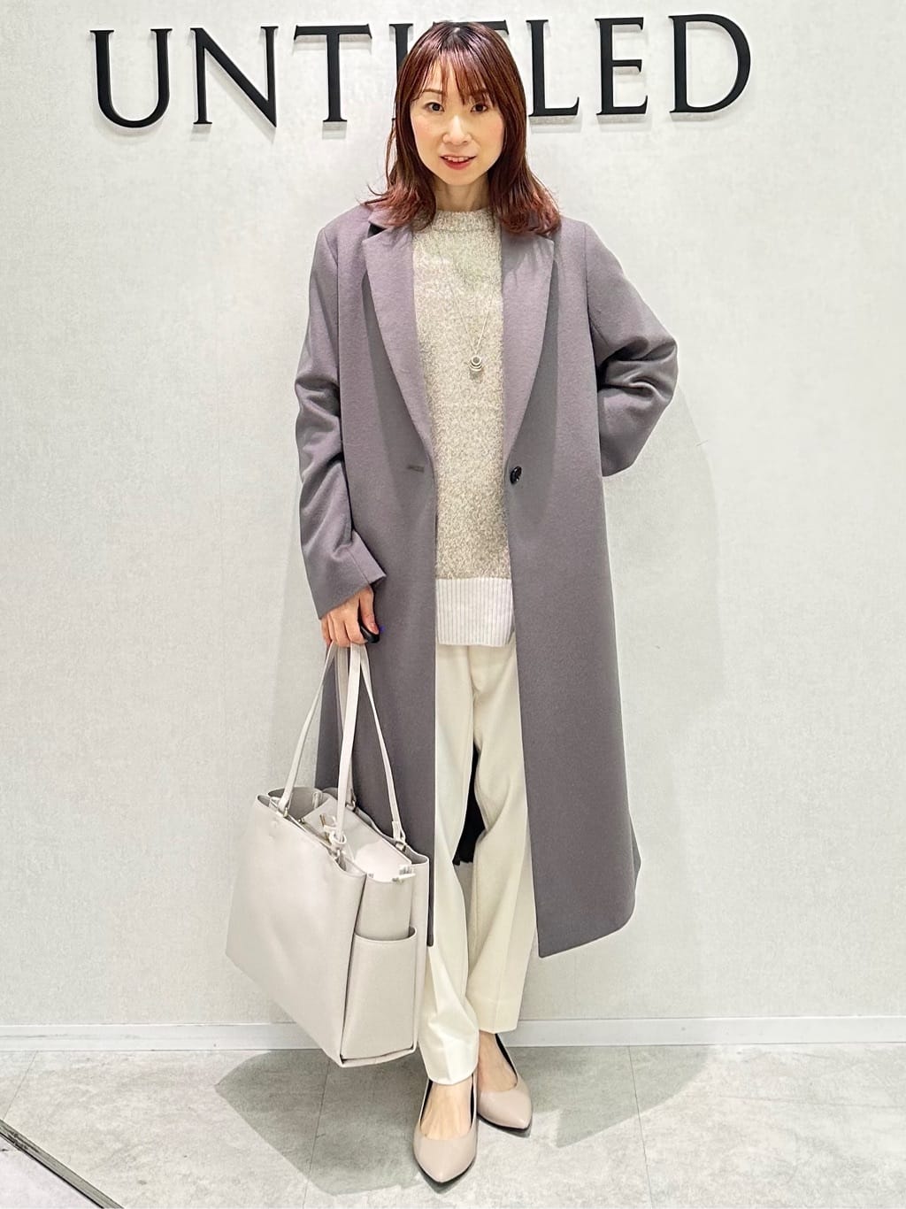 Miwaさんの「UNTITLED｜【重ね着もおすすめ/洗える】ウールカシミヤ クルーネックニット」を使ったコーディネート