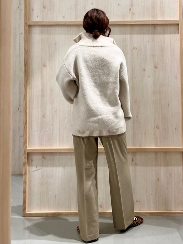 nakoさんの「THE SHOP TK｜【洗える】ほど良くラフで女性らしい ハーフZIPニット」を使ったコーディネート