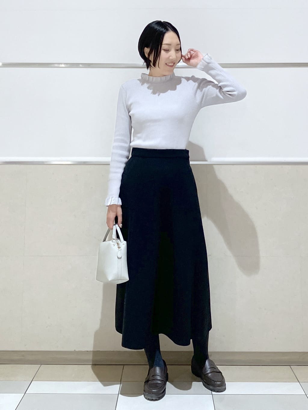 eriko さんの「Dessin｜【洗える】オーガンジーフリルニット」を使ったコーディネート