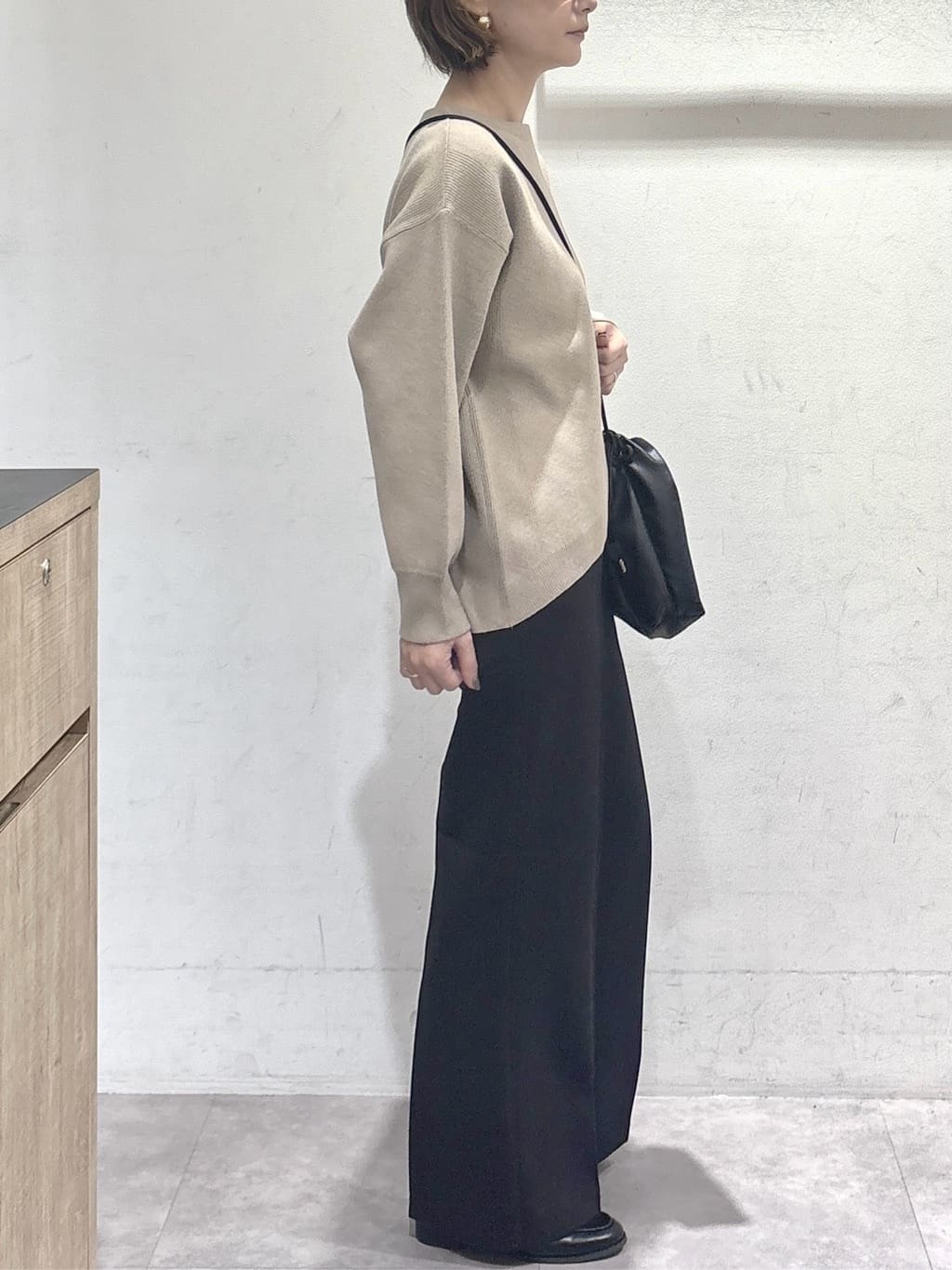 たけねぇさんの「OPAQUE.CLIP｜サイド編地切替ニットトップス／セットアップ対応【洗濯機OK】」を使ったコーディネート