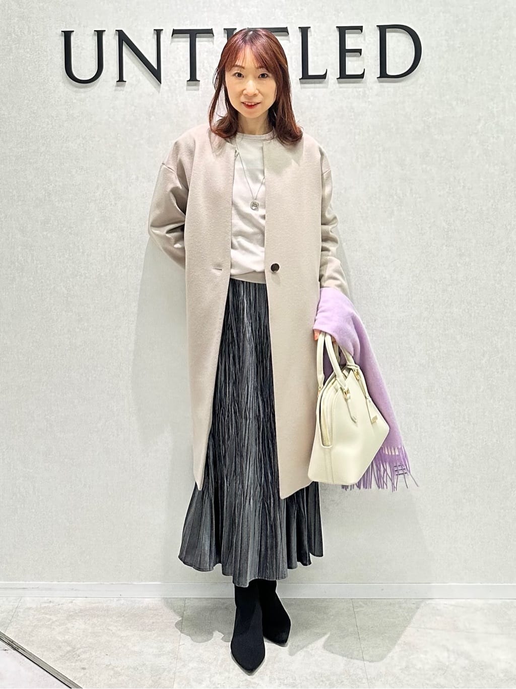 Miwaさんの「UNTITLED｜【日本製／通勤／フォーマル】カシミヤ混ノーカラーコート」を使ったコーディネート